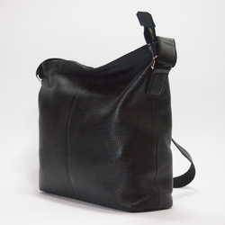 ★手工製作★日本製造★柔軟真皮★斜挎包★黑色★A4透明文件夾★ 第2張的照片