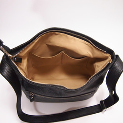 ★手工製作★日本製造★柔軟真皮★斜挎包★黑色★A4透明文件夾★ 第10張的照片