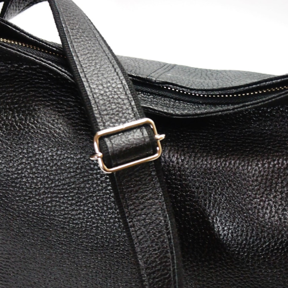 ★手工製作★日本製造★柔軟真皮★斜挎包★黑色★A4透明文件夾★ 第7張的照片