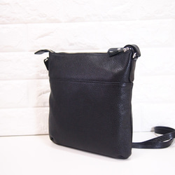 ★ハンドメイド★日本製★ソフト・本革★斜め掛けショルダーバッグ★クロ色★お財布★ 6枚目の画像