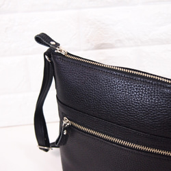 ★ハンドメイド★日本製★ソフト・本革★斜め掛けショルダーバッグ★クロ色★お財布★ 7枚目の画像