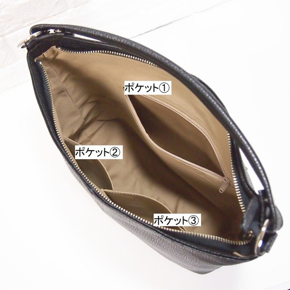 ★手工製作★日本製造★柔軟真皮★兩用肩包★黑色★可拆卸手柄★ 第3張的照片