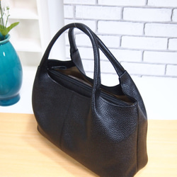 ★只今製作中★１２月２３日前後の発送予定 ★日本製★牛革★フォーマルバッグ★手提げバッグ★クロ色★コロンとしたスタイル★ 2枚目の画像