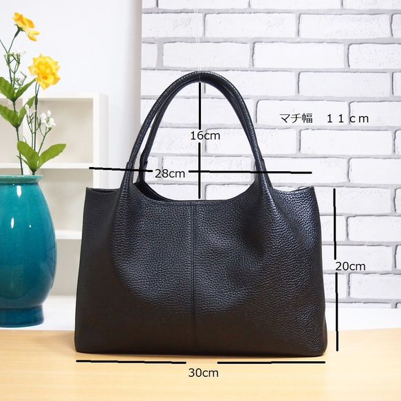 ★只今製作中★１２月２３日前後の発送予定 ★日本製★牛革★フォーマルバッグ★手提げバッグ★クロ色★コロンとしたスタイル★ 5枚目の画像