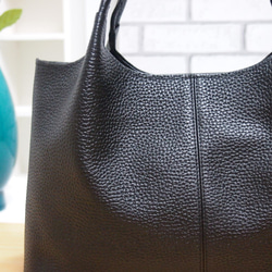 ★只今製作中★１２月２３日前後の発送予定 ★日本製★牛革★フォーマルバッグ★手提げバッグ★クロ色★コロンとしたスタイル★ 8枚目の画像