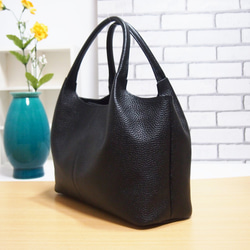 ★只今製作中★１２月２３日前後の発送予定 ★日本製★牛革★フォーマルバッグ★手提げバッグ★クロ色★コロンとしたスタイル★ 9枚目の画像