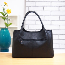 ★只今製作中★１２月２３日前後の発送予定 ★日本製★牛革★フォーマルバッグ★手提げバッグ★クロ色★コロンとしたスタイル★ 10枚目の画像