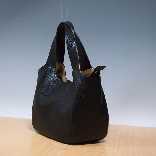 ☆ハンドメイド☆日本製☆牛革☆手提げバッグ☆クロ色☆フォーマル  