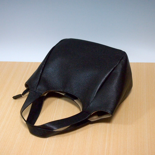 ☆ハンドメイド☆日本製☆牛革☆手提げバッグ☆クロ色☆フォーマル  