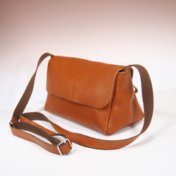 ★手工製作★日本製造★真皮★磨砂皮・做舊★翻蓋・斜挎包★駝色★錢包手拿包★ 第2張的照片