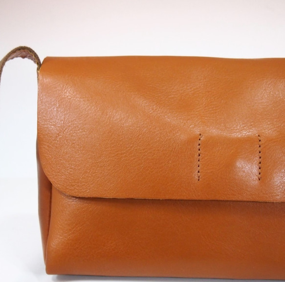 ★手工製作★日本製造★真皮★磨砂皮・做舊★翻蓋・斜挎包★駝色★錢包手拿包★ 第7張的照片
