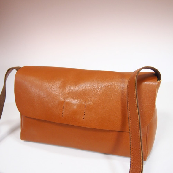 ★手工製作★日本製造★真皮★磨砂皮・做舊★翻蓋・斜挎包★駝色★錢包手拿包★ 第8張的照片