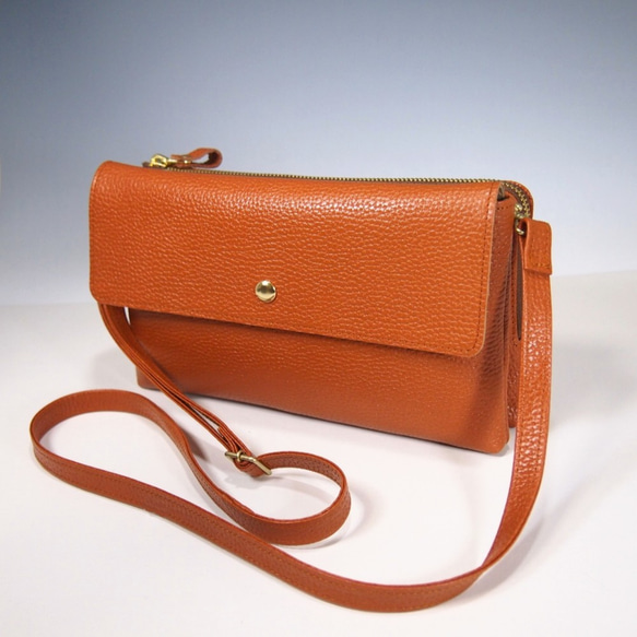 topologie オレンジ ショルダーバッグ サコッシュ 甲羅デザイン サコッシュ＊Orange オレンジ＊ ショルダーバッグ