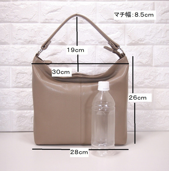 ★手工製作★日本製造★柔軟真皮★兩用肩包★灰褐色★可拆卸手柄★ 第10張的照片