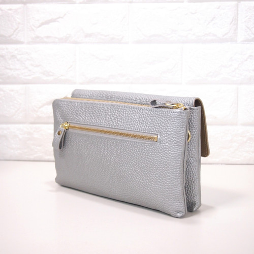 ☆ハンドメイド☆日本製☆本革☆お財布ポシェット☆サコッシュ☆カブセ  