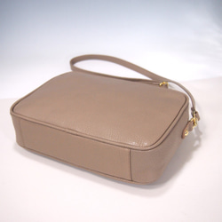 ★日本製造★牛皮★方形★斜挎包★單肩包★錢包袋★手機袋★灰褐色★超輕★ 第5張的照片