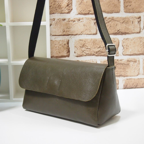 ヌメ革 本革 ハンドメイド ショルダーバッグ ＃914