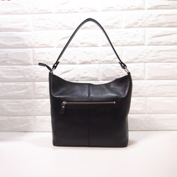 ★手工製作★日本製造★柔軟真皮★兩用肩包（長柄/單肩）★黑色★可拆卸手柄★ 第10張的照片