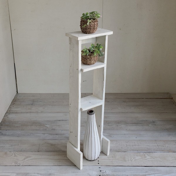 リサイクルウッド☆隙間シェルフM ホワイト