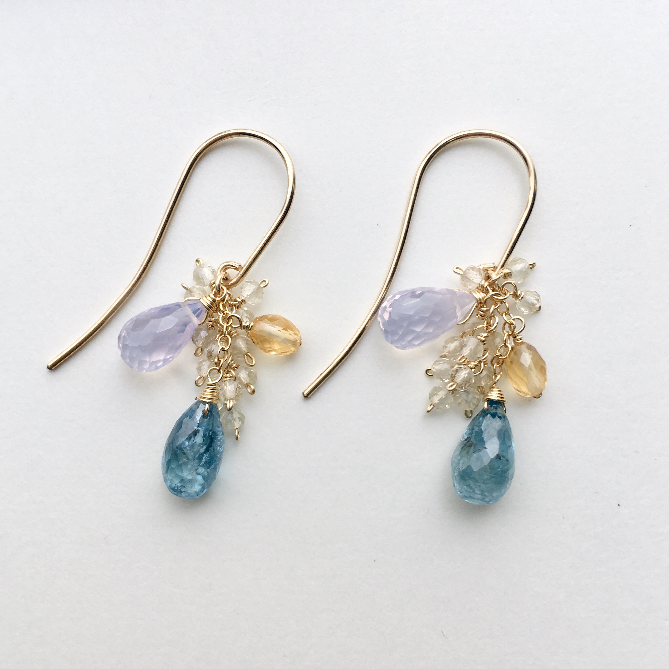 【14kgf】**ブルージルコン×スコロライトのjolieピアス**