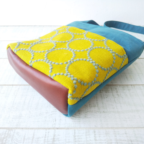 ミナペルホネン タンバリン[イエロー]とターコイズ ショルダーバッグ