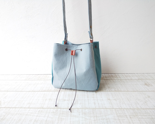 ターコイズ レザー ショルダーバッグ クーズーレザー B5サイズ対応 ショルダーバッグ | BAG
