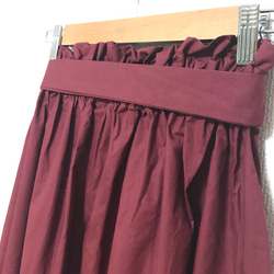 <秋の新作>高密度コットン100% ウェストタックリボンスカート3色 秋色 4枚目の画像