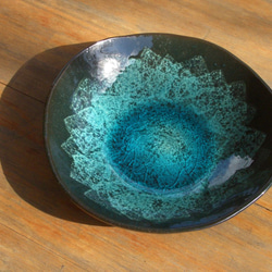 トルコ青釉 盛鉢 (7寸) 2枚目の画像