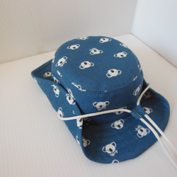 ガーゼ　紺色　　帽子　子供用　４６cm 3枚目の画像