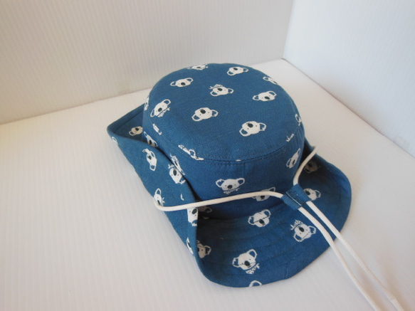 ガーゼ　紺色　　帽子　子供用　４６cm 3枚目の画像
