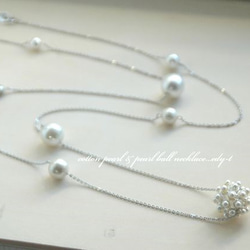 再cotton pearl & pear lball necklace 2枚目の画像