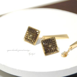 square bamboo pierced earring 3枚目の画像