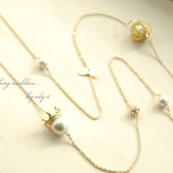 crown pearl long necklace 1枚目の画像