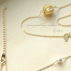 crown pearl long necklace 3枚目の画像