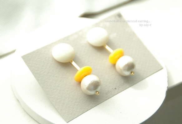 round&abacus pierced earring 1枚目の画像