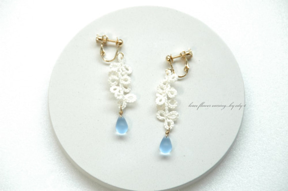 lace flower earring 2枚目の画像