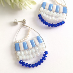 drop hoop beads pierced earring 1枚目の画像