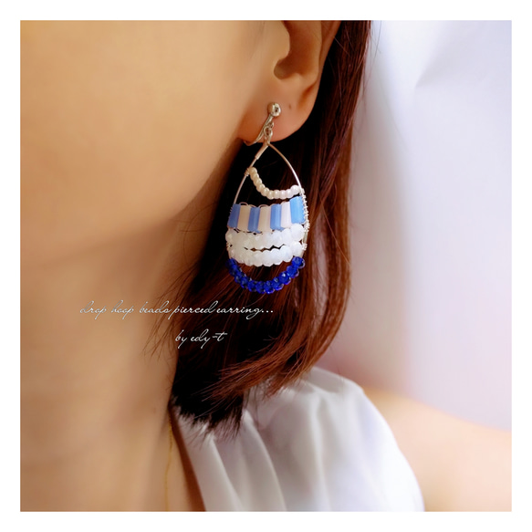 drop hoop beads pierced earring 2枚目の画像