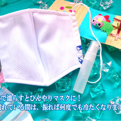 子供用　キッズ　夏マスク　冷感　立体マスク（ノーズワイヤー入り）首かけ　ストラップ　和柄　蝶　コスプレ⑥ 2枚目の画像