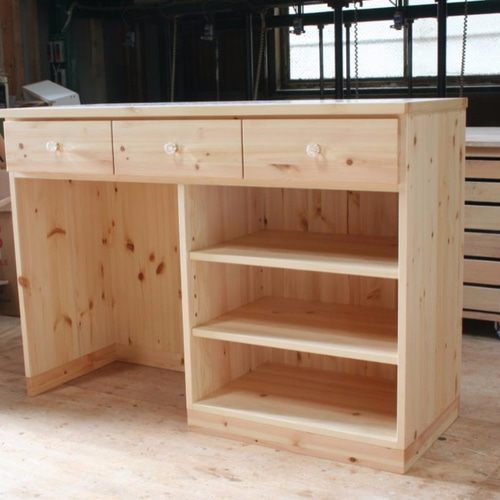 モザイクタイルトップの両面キッチンカウンター チェスト