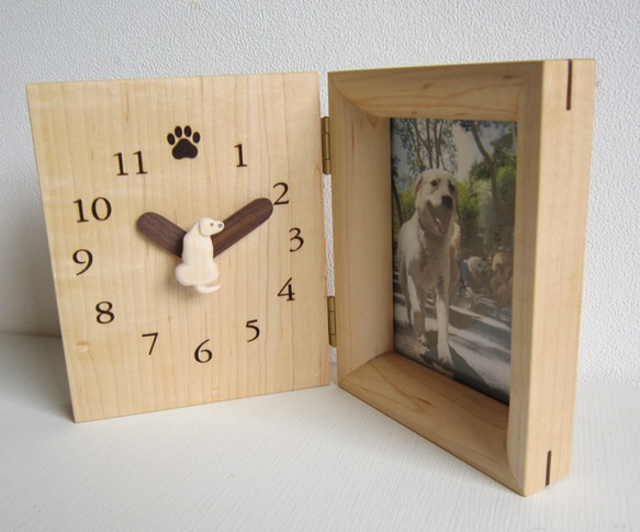 イエローラブラドールレトリバー　置き時計・写真立て 3枚目の画像