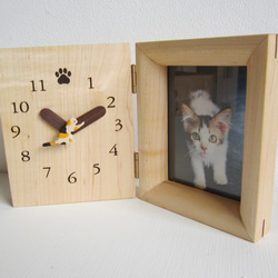 三毛猫　置き時計・写真立て 2枚目の画像