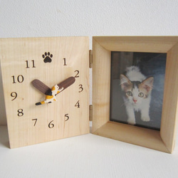 三毛猫　置き時計・写真立て 3枚目の画像