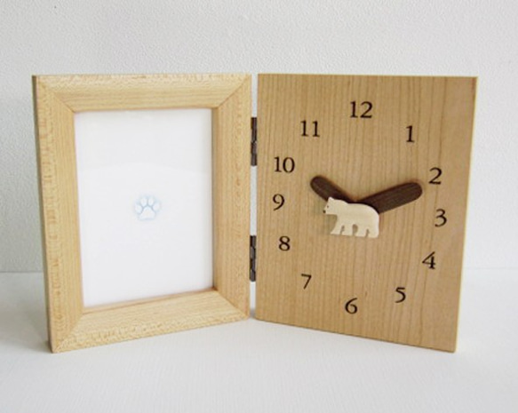 polar bear 時計付きフォトスタンド 1枚目の画像