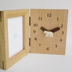 polar bear 時計付きフォトスタンド 2枚目の画像