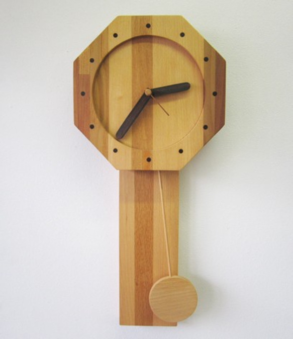 なつかしい時計　寄木振り子掛時計 1枚目の画像