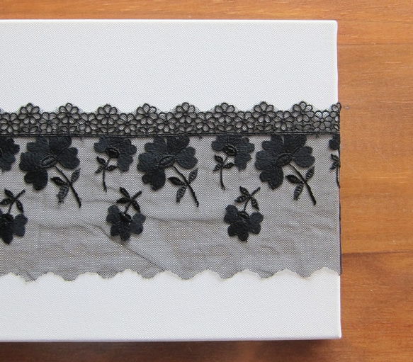 ブラックスノーフラワー2008  - 刺繍レースメッシュ 3枚目の画像