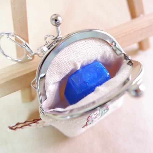 なくさない！目薬入れがま口キーホルダー かっぱさん刺繍 ※受注