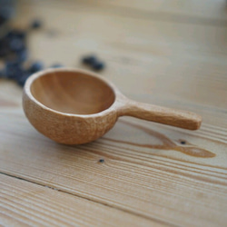 【受注制作】でこぼこ　木製 コーヒーメジャースプーン　蜜蝋仕上げ 2枚目の画像