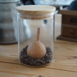 【受注制作】でこぼこ　木製 コーヒーメジャースプーン　蜜蝋仕上げ 5枚目の画像